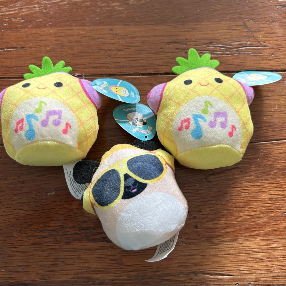 Squishmallows Maui Pineapple and Prince Plush, Set of Three, McDonalds